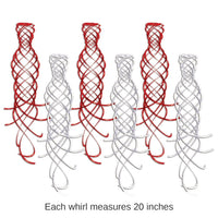 36 Piece Bulk Shimmering Party Whirls Asst red/white