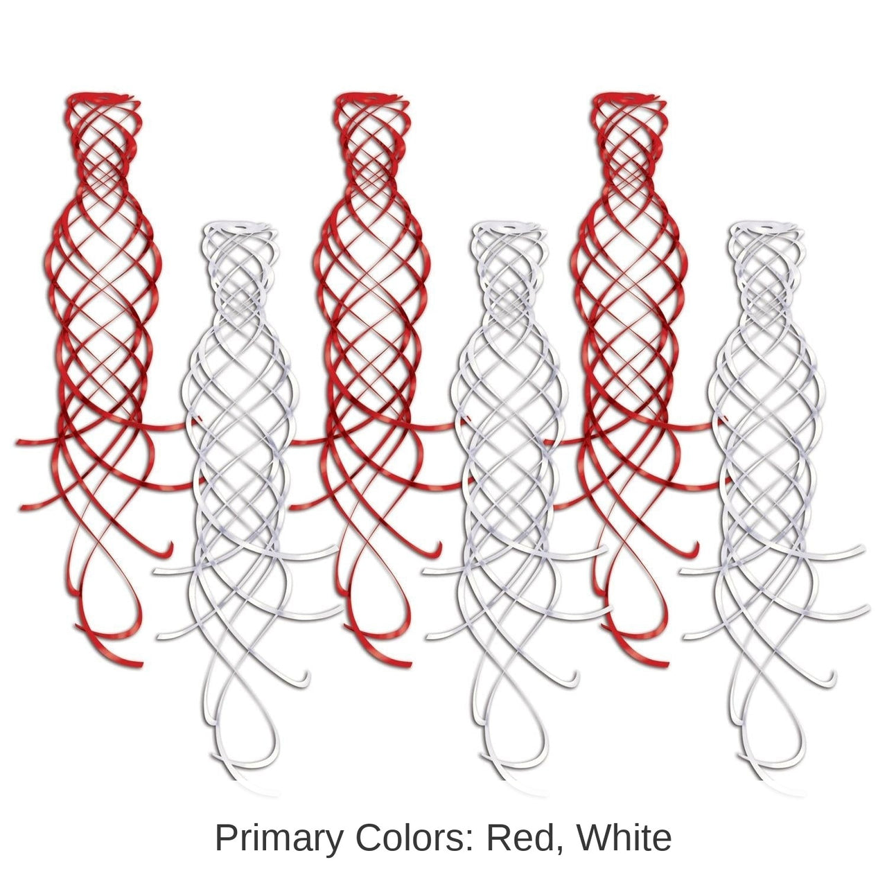 36 Piece Bulk Shimmering Party Whirls Asst red/white