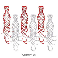 36 Piece Bulk Shimmering Party Whirls Asst red/white