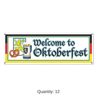 12 Pack Bulk Welcome To Oktoberfest Sign Banner