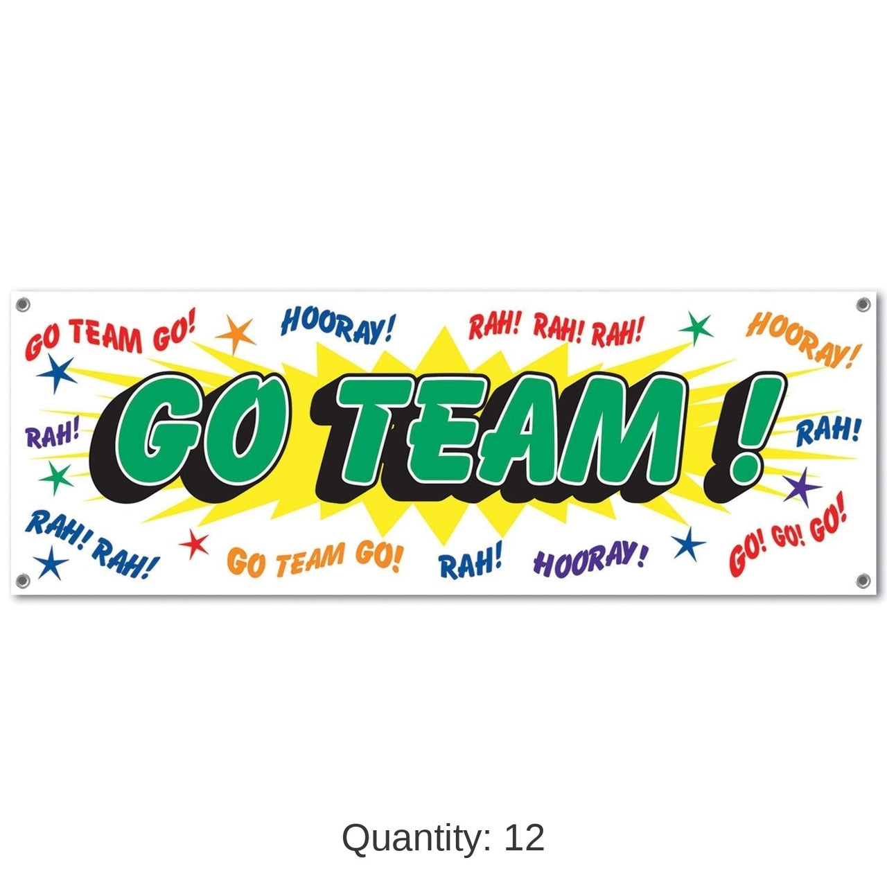 12 Pack Bulk Go Team! Party Sign Banner