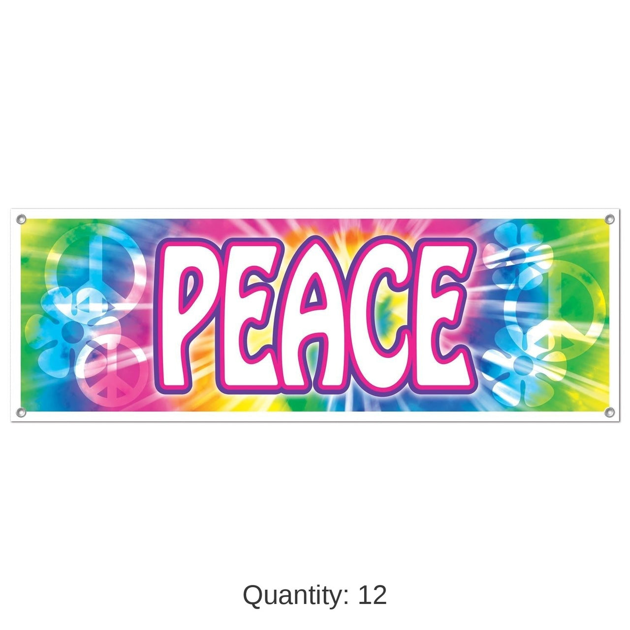 12 Pack Bulk Peace Sign Party Banner