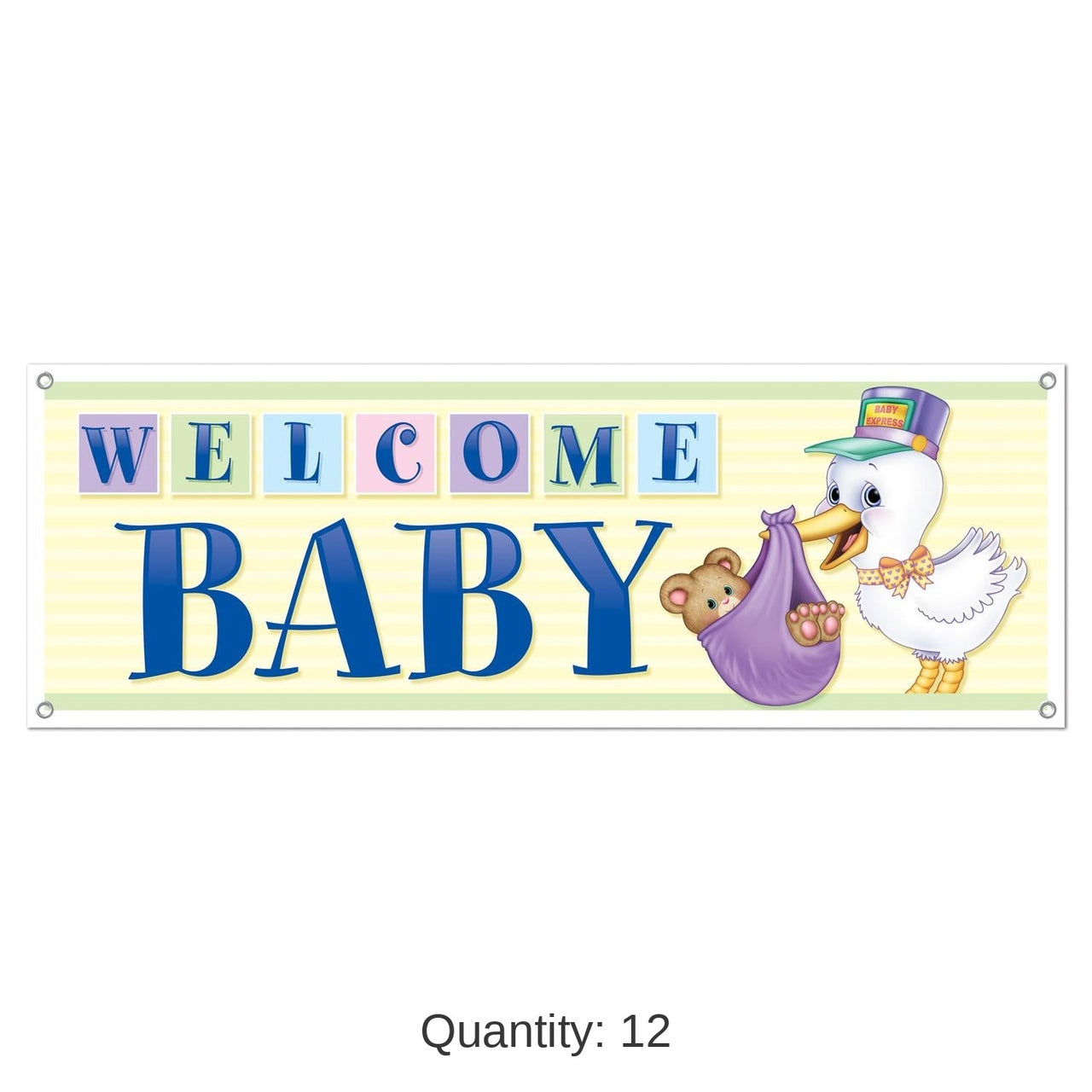 12 Pack Bulk Welcome Baby Sign Banner