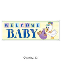 12 Pack Bulk Welcome Baby Sign Banner
