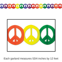 12 Pack Bulk Peace Sign Party Garland