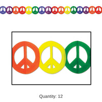 12 Pack Bulk Peace Sign Party Garland
