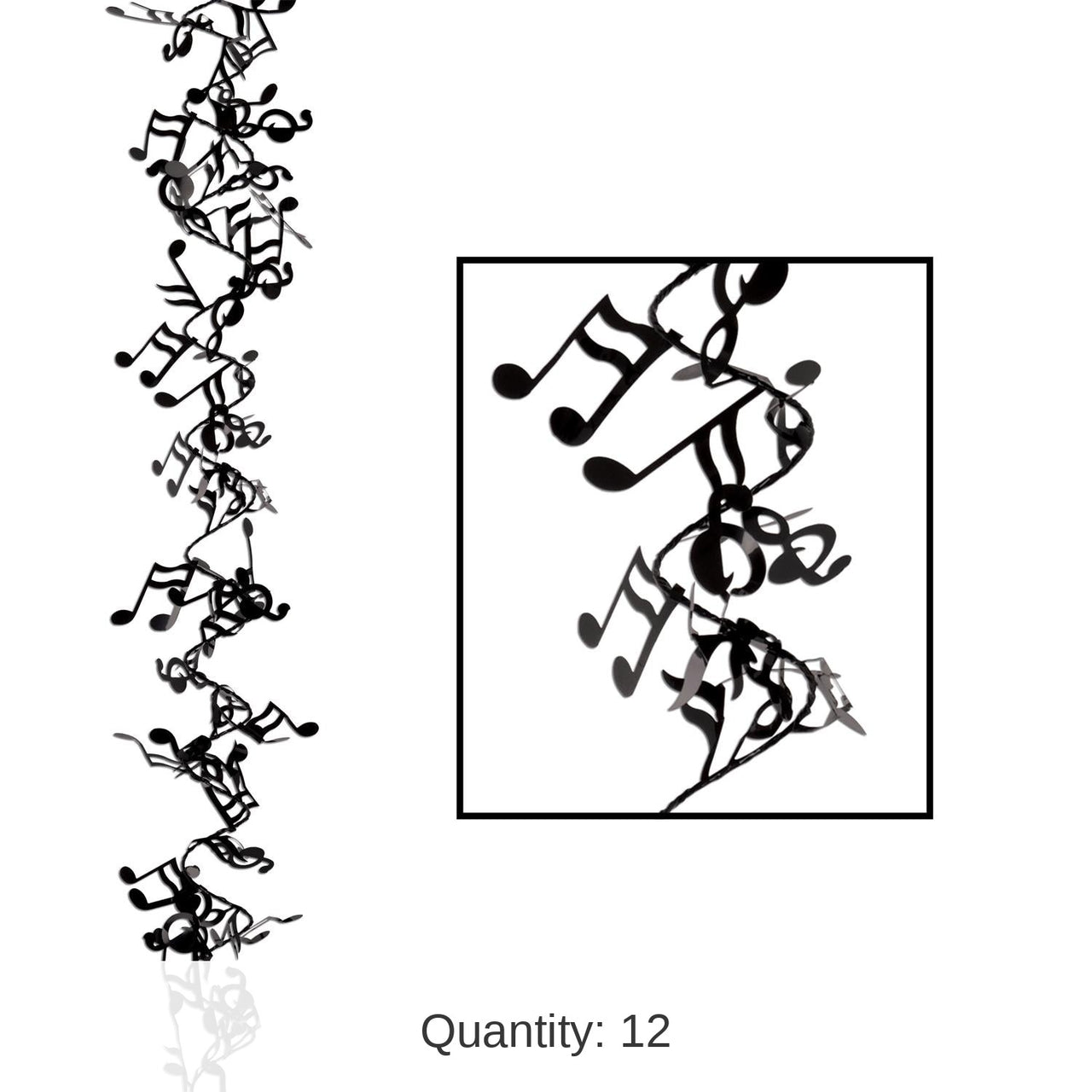 12 Pack Bulk Gleam 'N Flex Musical Notes Party Garland