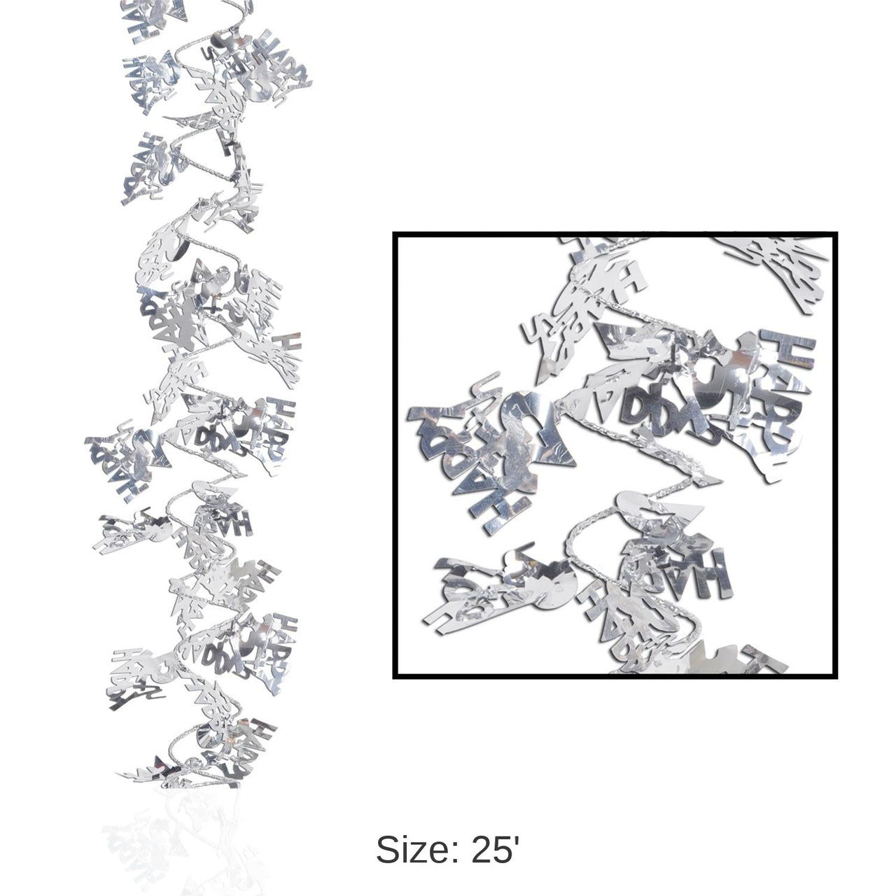 12 Pack Bulk Gleam 'N Flex Happy 25th Anniversary Garland