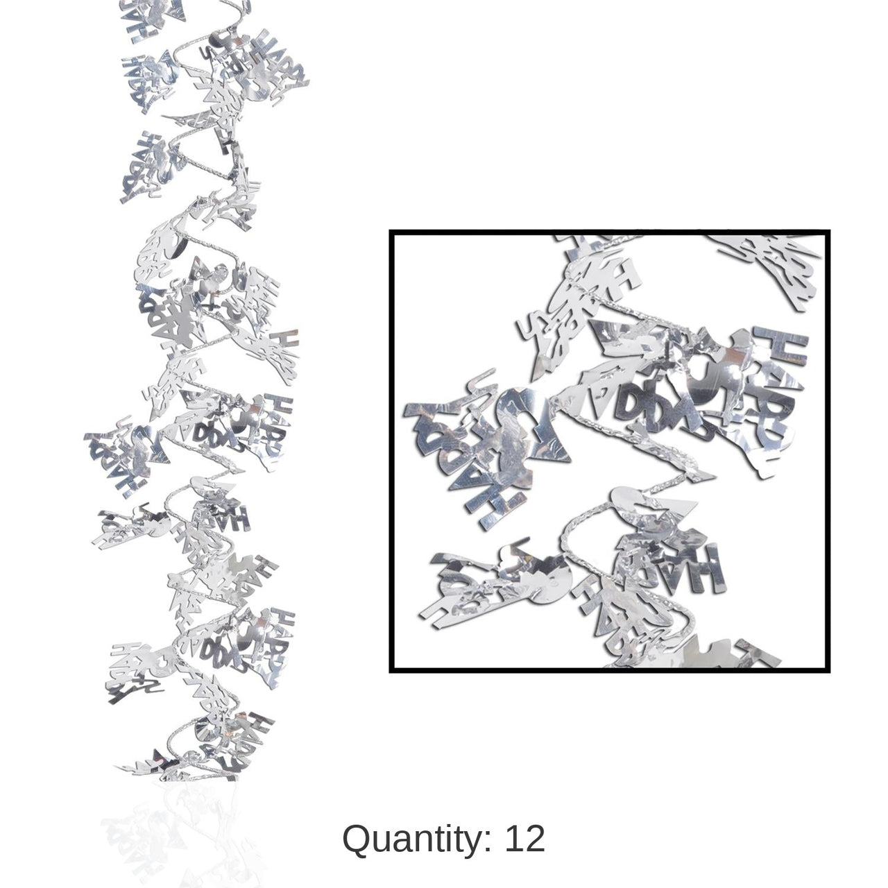 12 Pack Bulk Gleam 'N Flex Happy 25th Anniversary Garland