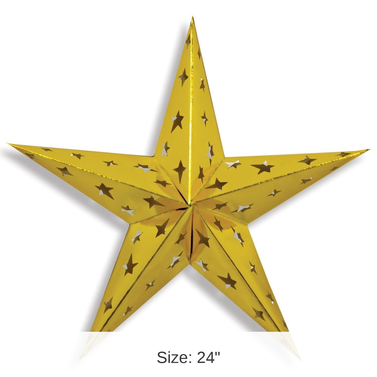 12 Pack Bulk 24 Inch Dimensional Foil Party Star - gold