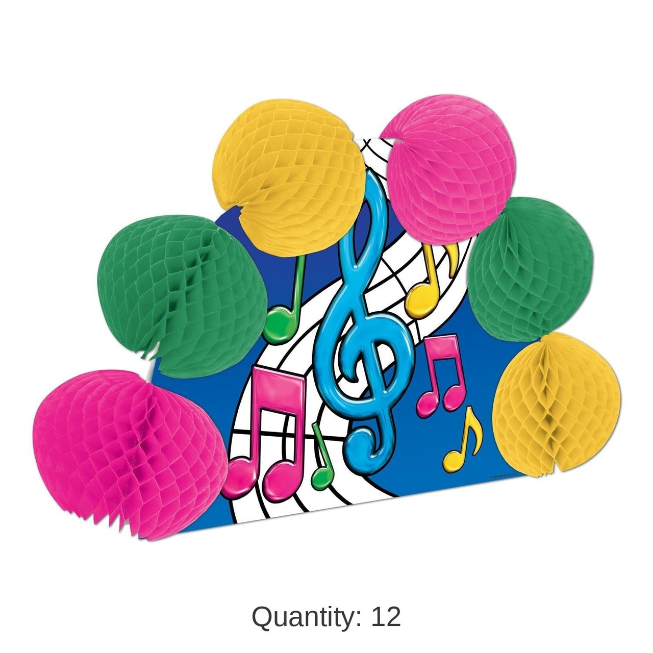 12 Pack Bulk Musical Notes 2-Sided Party Centerpiece