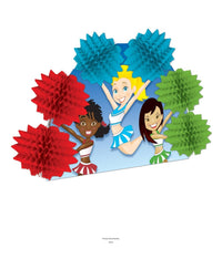 12 Pack Bulk Cheerleading Party 2-Sided Centerpiece