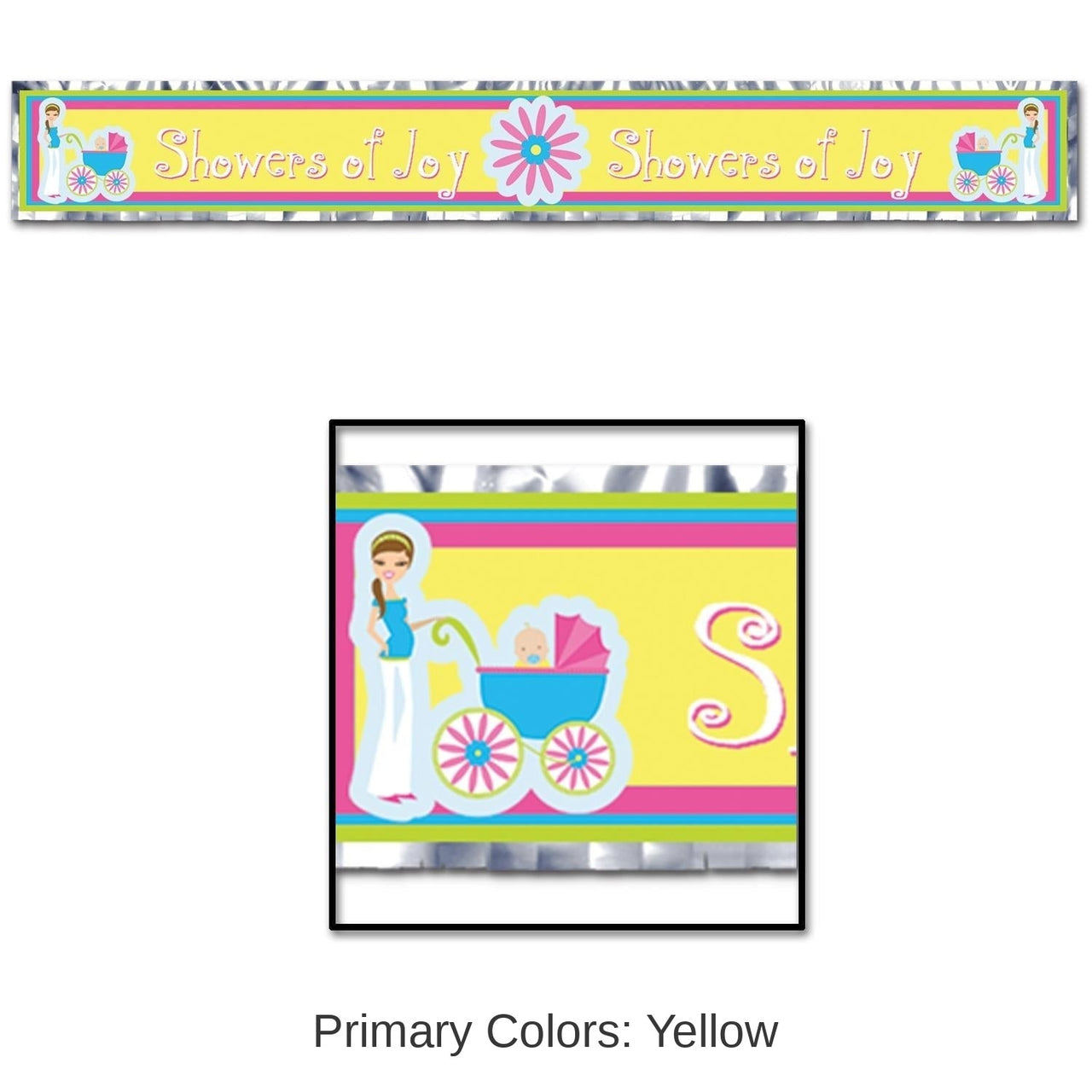 12 Pack Bulk Metallic Showers Of Joy Fringe Banner