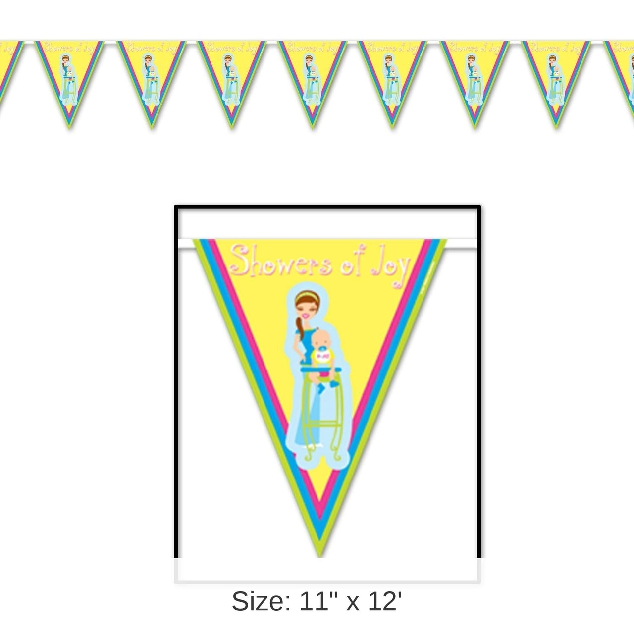 12 Pack Bulk Showers Of Joy Pennant Banner