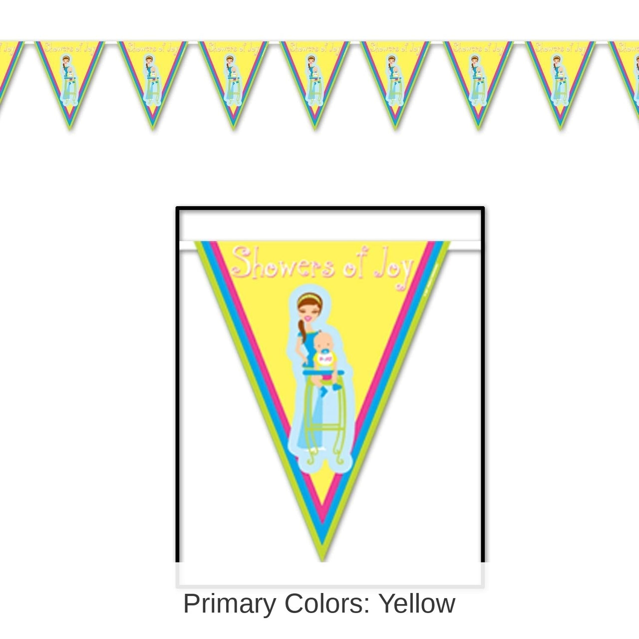 12 Pack Bulk Showers Of Joy Pennant Banner
