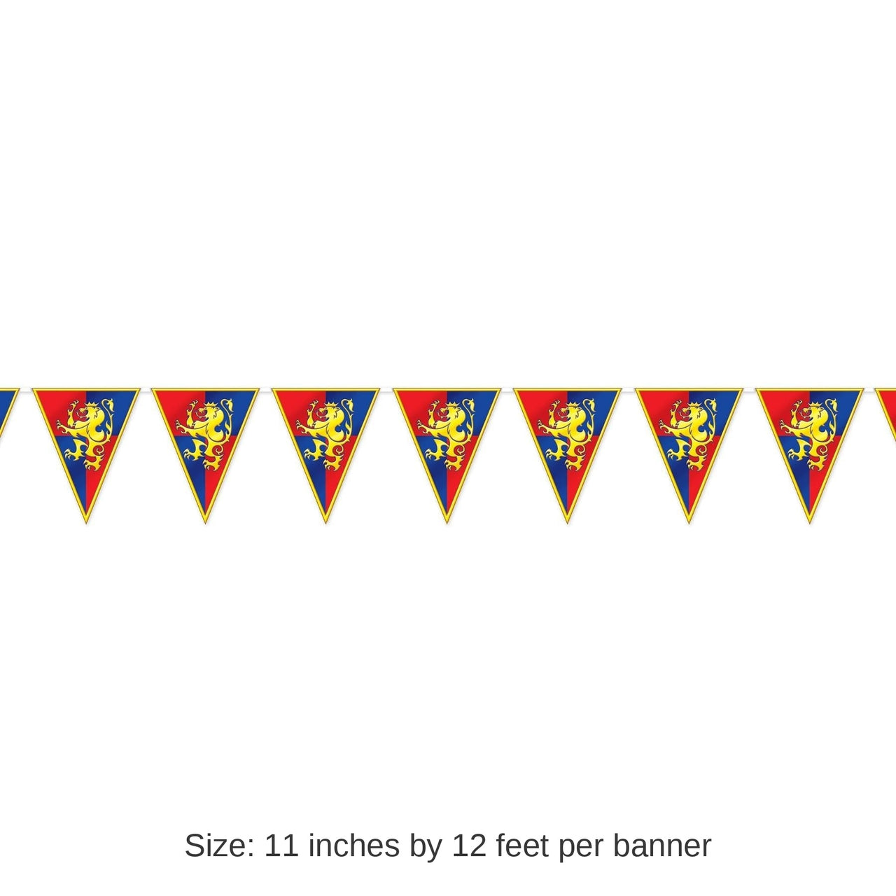 12 Pack Bulk Medieval Pennant Party Banner