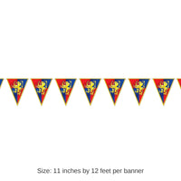 12 Pack Bulk Medieval Pennant Party Banner