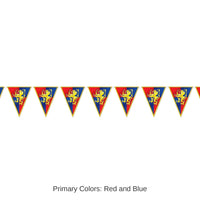 12 Pack Bulk Medieval Pennant Party Banner