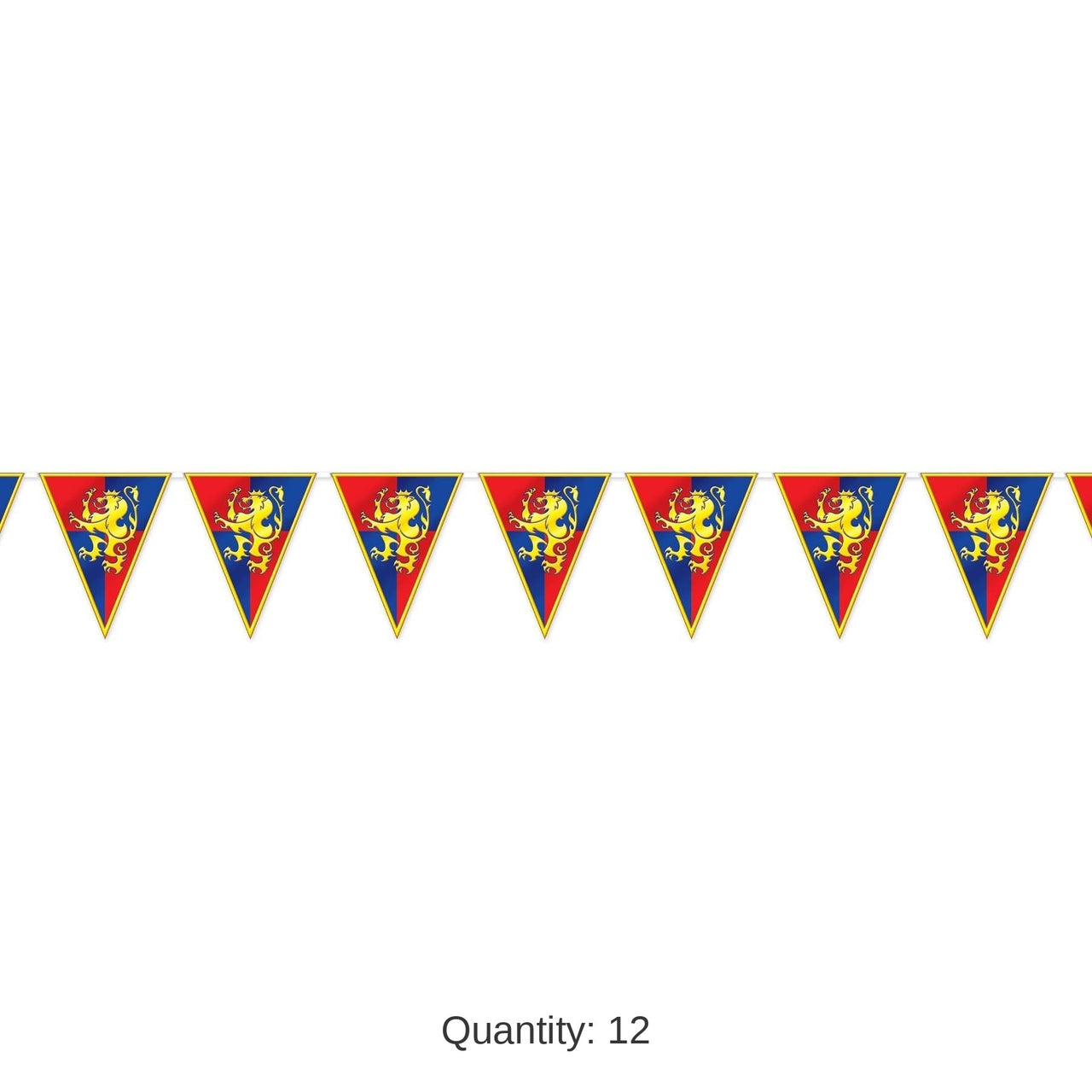 12 Pack Bulk Medieval Pennant Party Banner
