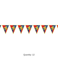 12 Pack Bulk Medieval Pennant Party Banner