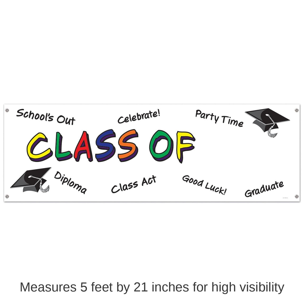 12 Pack Bulk Class Of Year Graduation Party Sign Banner