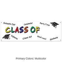 12 Pack Bulk Class Of Year Graduation Party Sign Banner