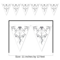 12 Pack Bulk Wedding Bells Pennant Banner