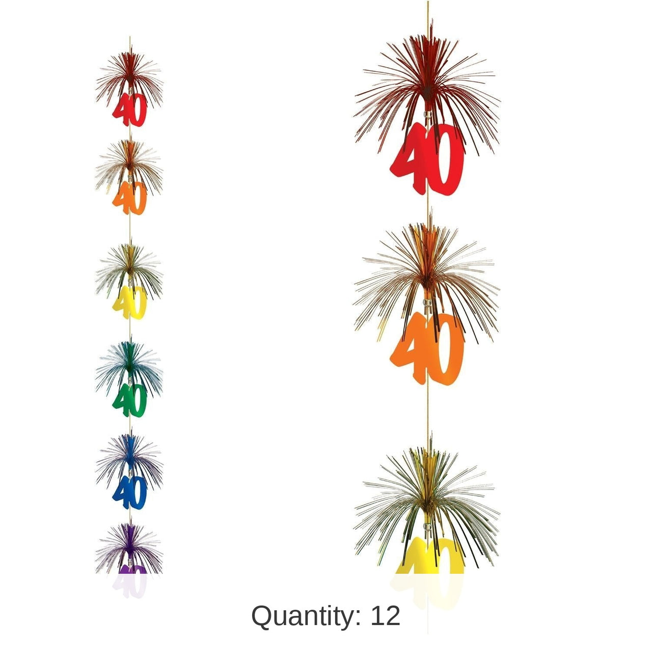 12 Pack Bulk 40th Birthday Party Firework Stringer