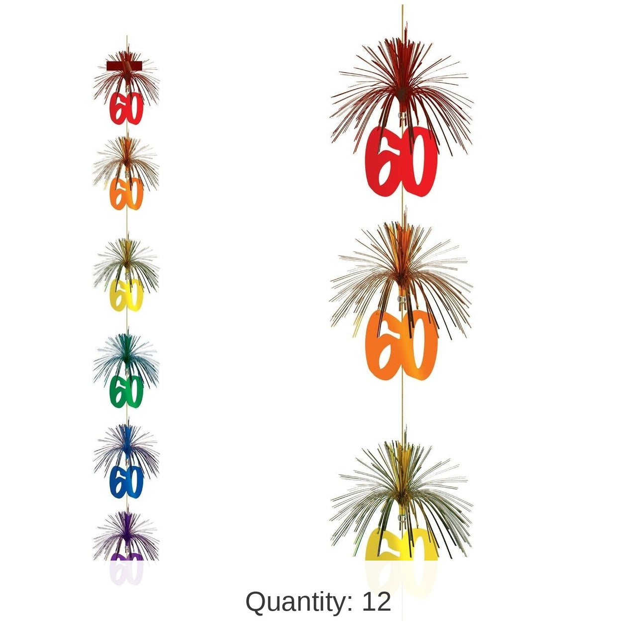 12 Pack Bulk 60th Birthday Party Firework Stringer