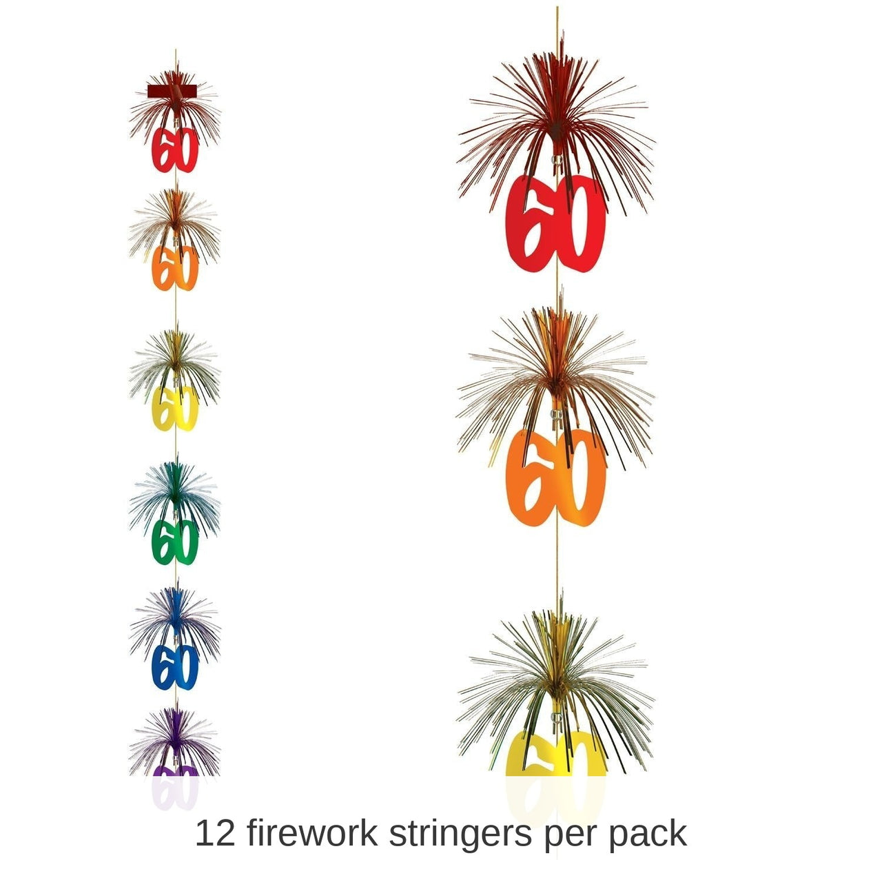 12 Pack Bulk 60th Birthday Party Firework Stringer