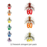 12 Pack Bulk 60th Birthday Party Firework Stringer