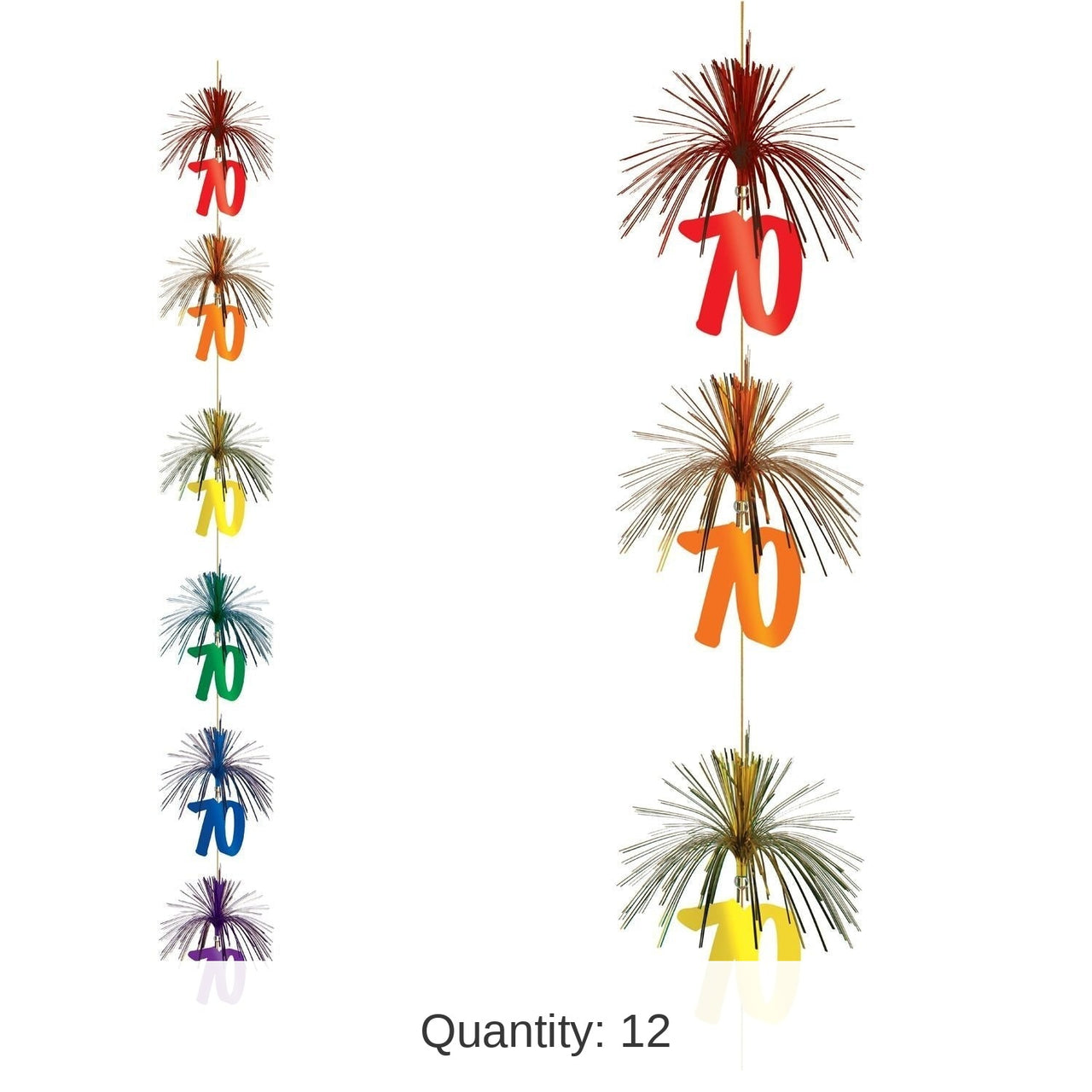 12 Pack Bulk 70th Birthday Party Firework Stringer