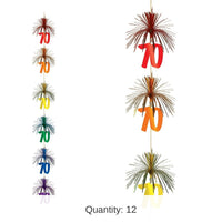 12 Pack Bulk 70th Birthday Party Firework Stringer
