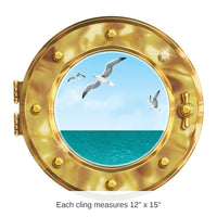 12 Pack Bulk Cruise Ship Porthole Party Peel 'N Place Clings