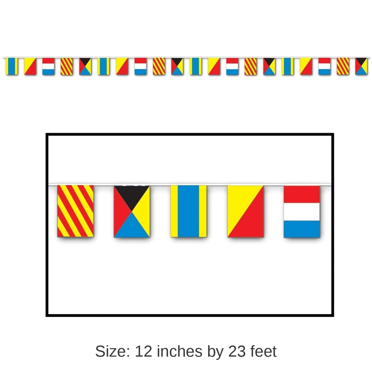 12 Pack Bulk Nautical Flag Pennant Party Banner