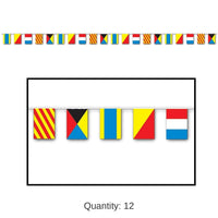 12 Pack Bulk Nautical Flag Pennant Party Banner