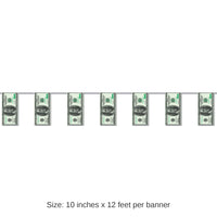 12 Pack Bulk $100 Bill Pennant Party Banner