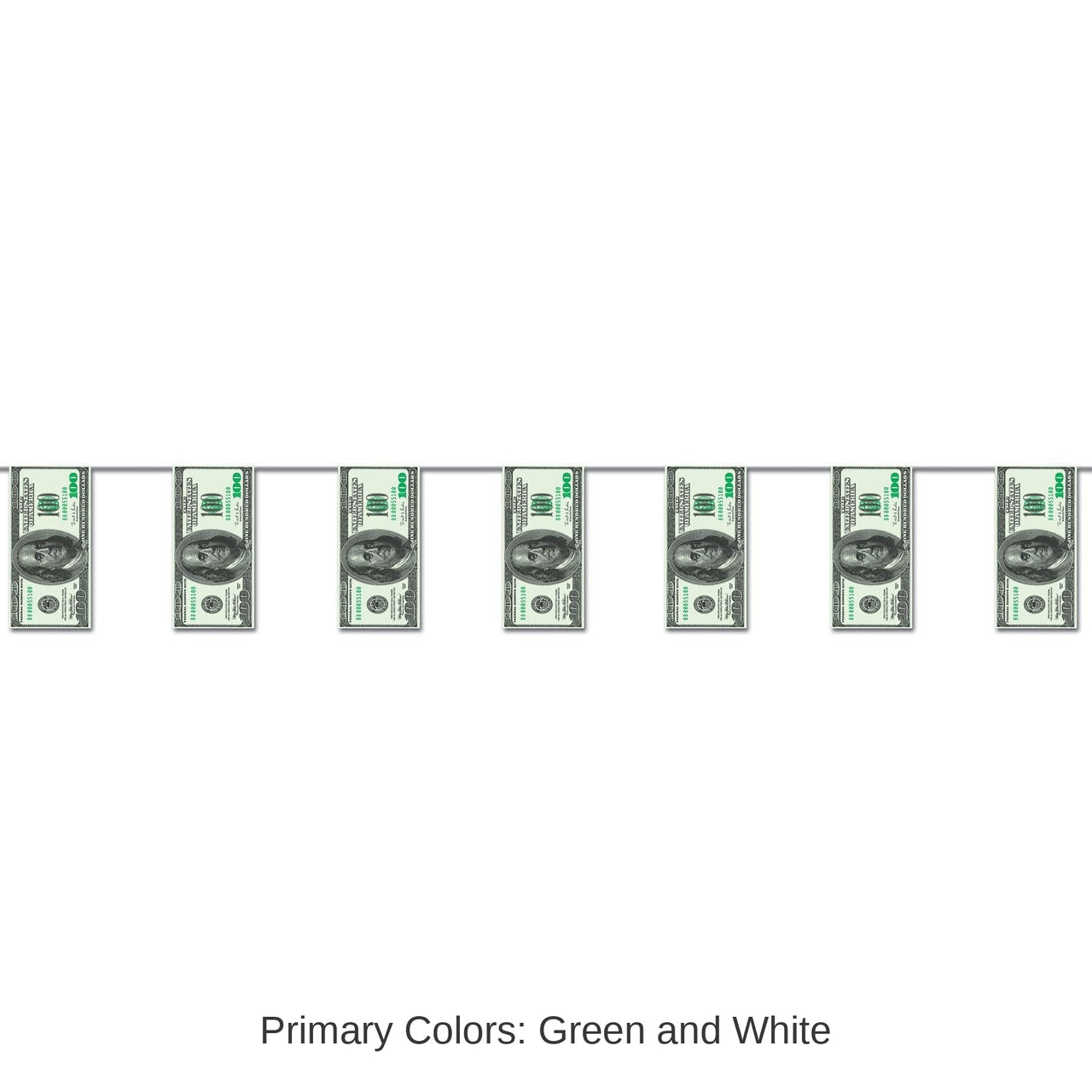 12 Pack Bulk $100 Bill Pennant Party Banner