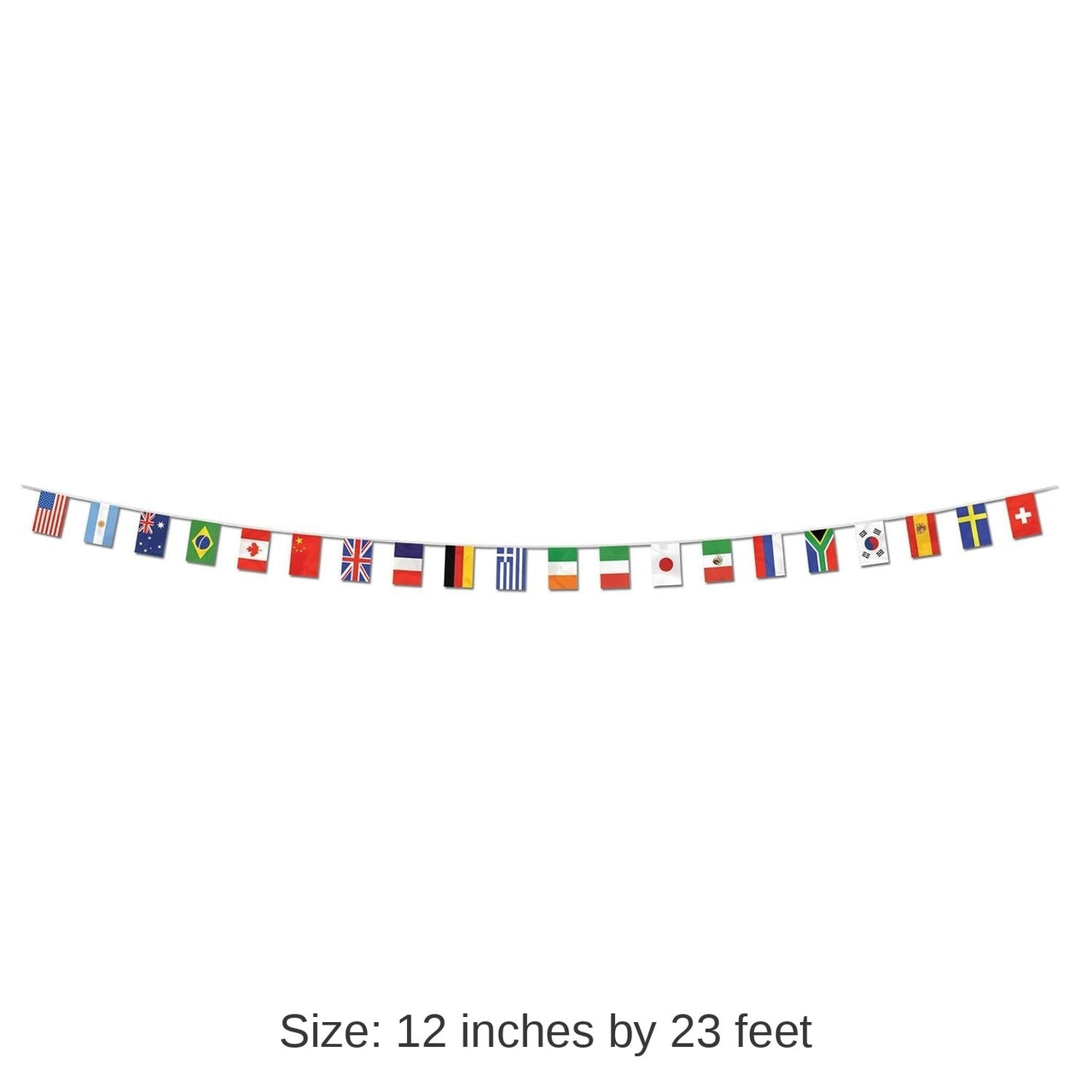 12 Pack Bulk International Flag Pennant Party Banner (12"x 23ft)