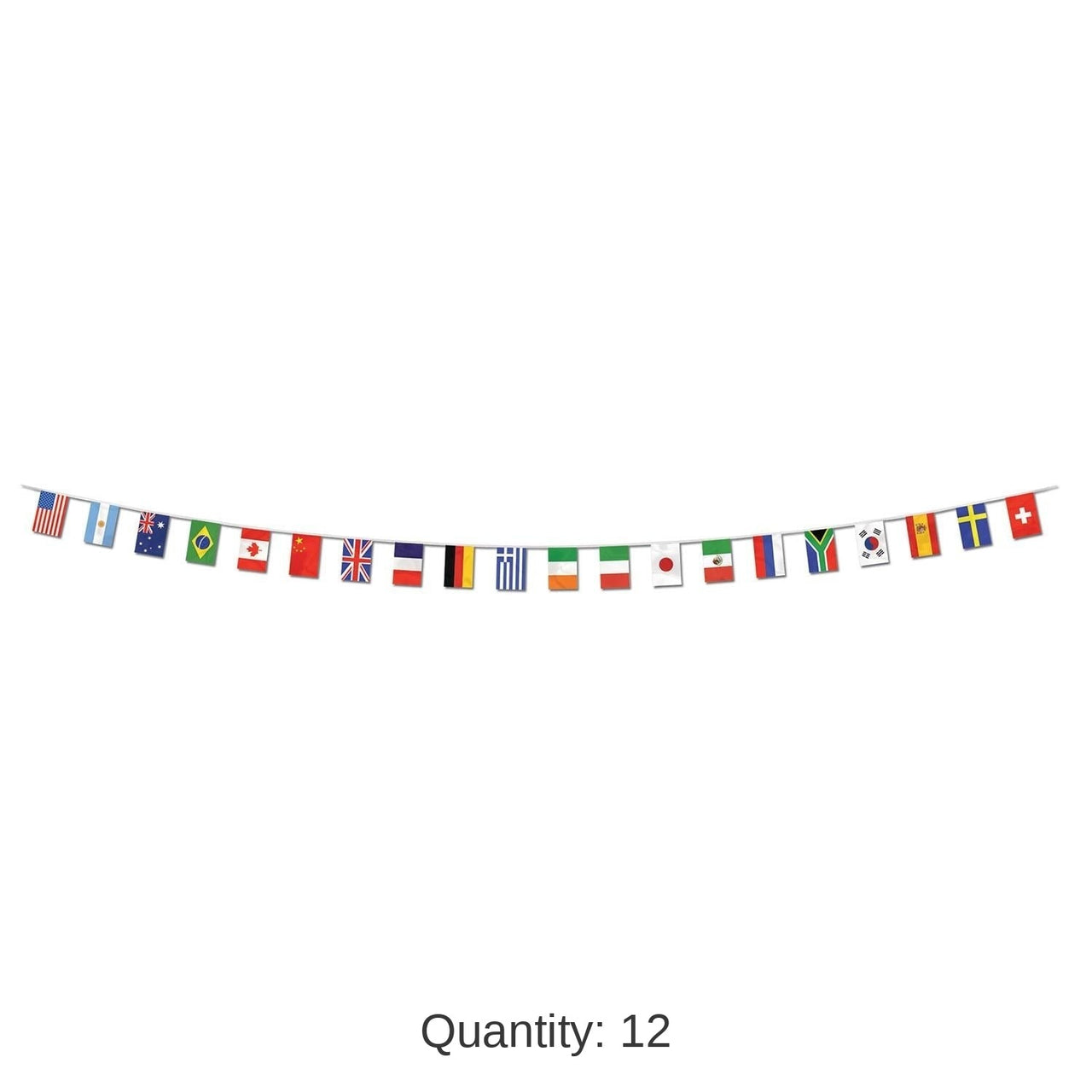12 Pack Bulk International Flag Pennant Party Banner (12"x 23ft)