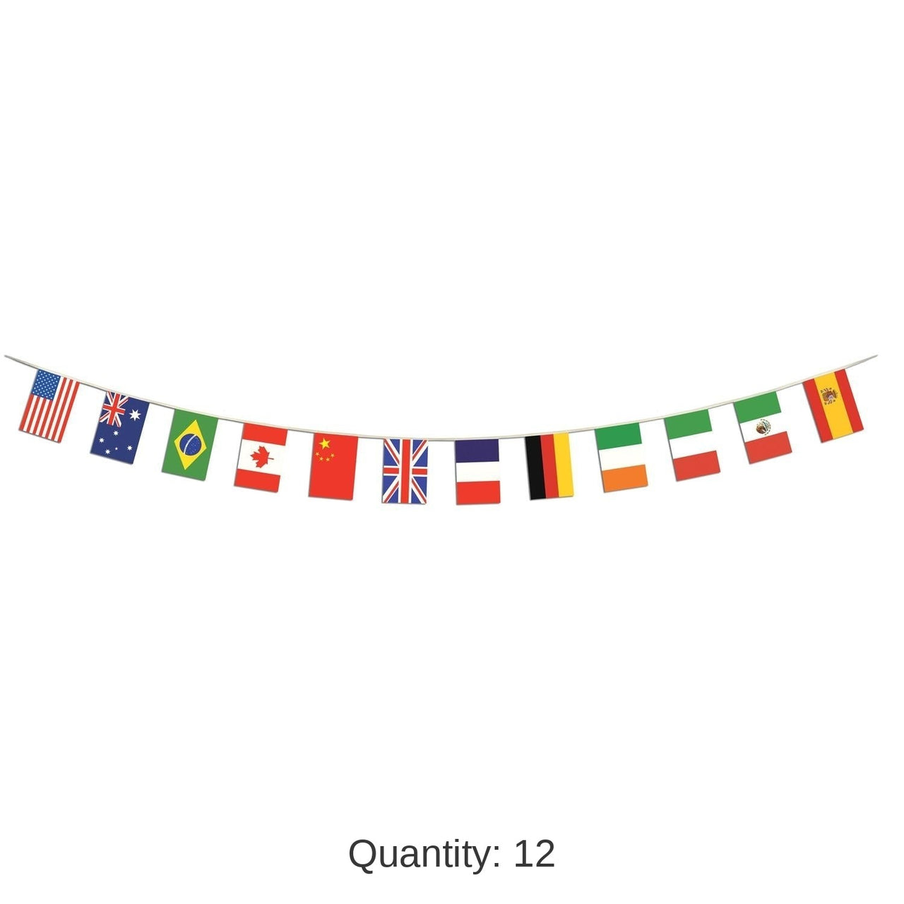 12 Pack Bulk International Flag Pennant Party Banner (12" x 14' 6")