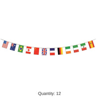 12 Pack Bulk International Flag Pennant Party Banner (12