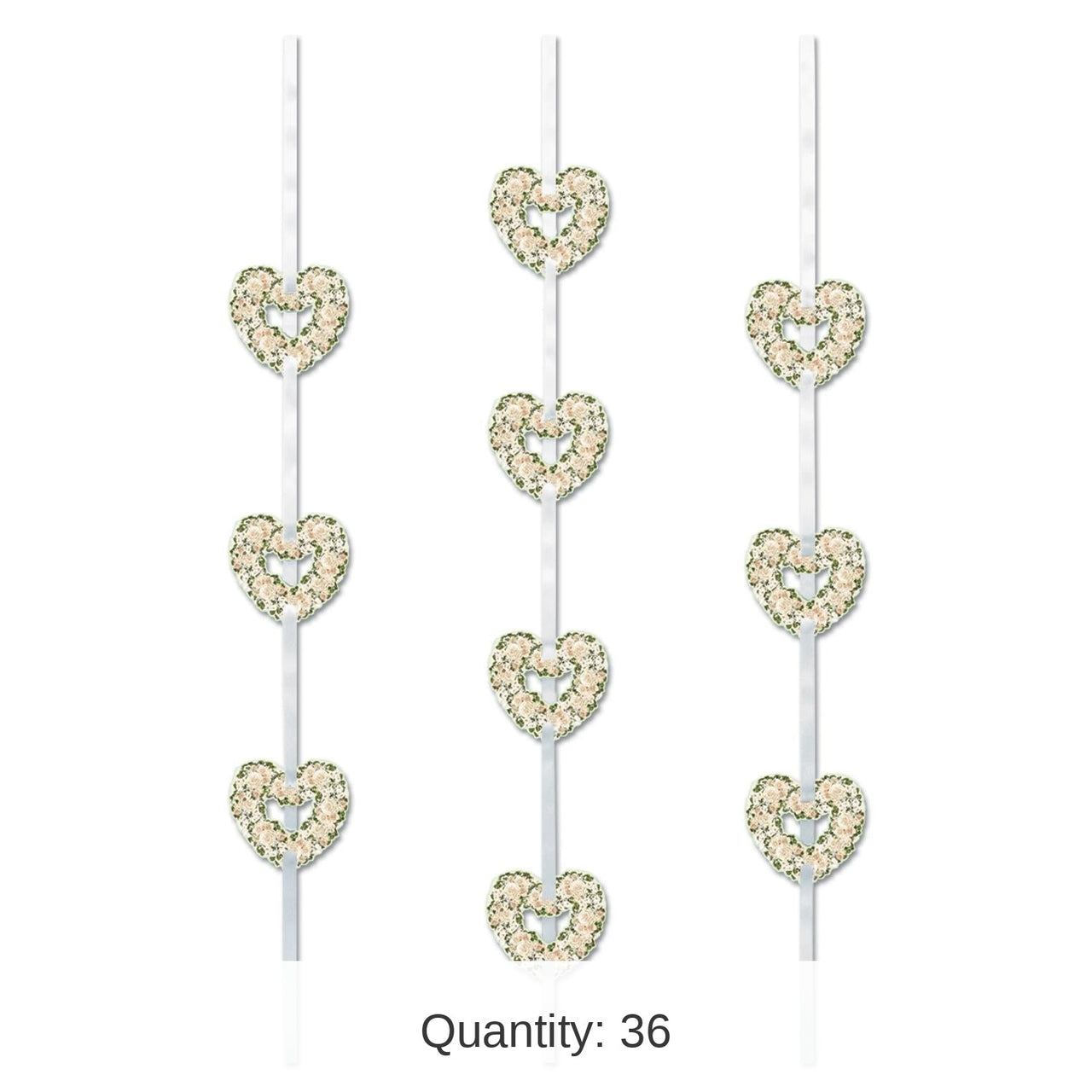 36 Piece Bulk Heart Ribbon Stringers