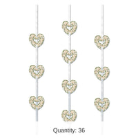 36 Piece Bulk Heart Ribbon Stringers