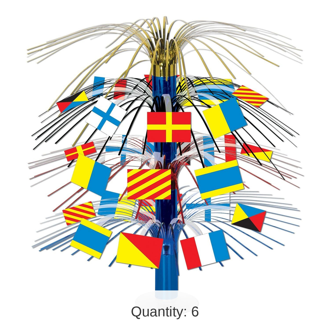6 Pack Bulk Nautical Flag Cascade Party Centerpiece