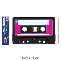 12 Pack Bulk Cassette Tape Peel 'N Place Clings Party Decor