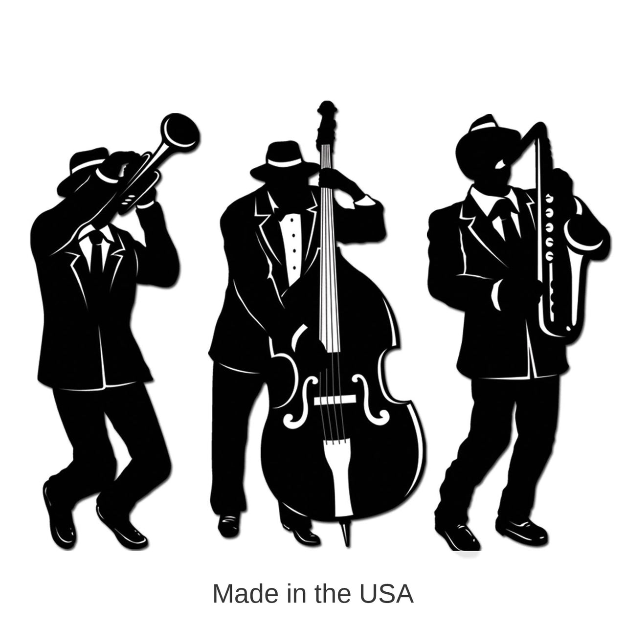 36 Piece Bulk Mardi Gras Jazz Trio Silhouettes