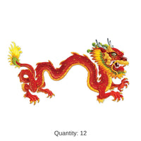 12 Pack Bulk 6 ft. Jointed Dragon Party Decoration- Red