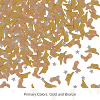 12 Pack Bulk Confetti Western Icons Decorations copper - gold - silver (1 Oz per Pack)