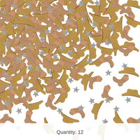 12 Pack Bulk Confetti Western Icons Decorations copper - gold - silver (1 Oz per Pack)